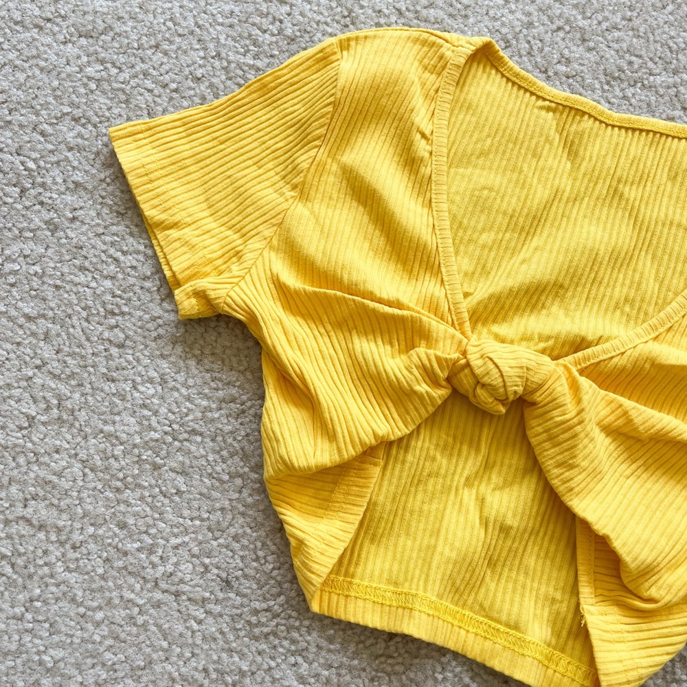 BRAND NEW Yellow Bow Crop Top